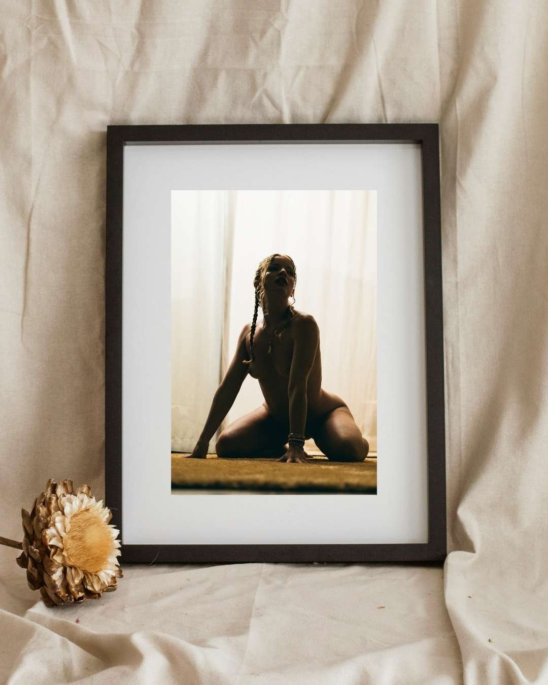 Elegant Fine Art Nude Yoga Print – Amy in Tulum (Small)