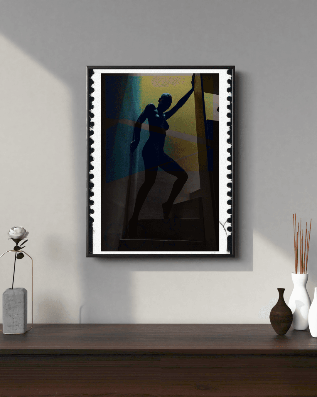 Elegant nude art photograph of PivotPixie, captured in Playa Del Carmen with muted blacks and smooth gradients on premium Hahnemühle Photorag paper.