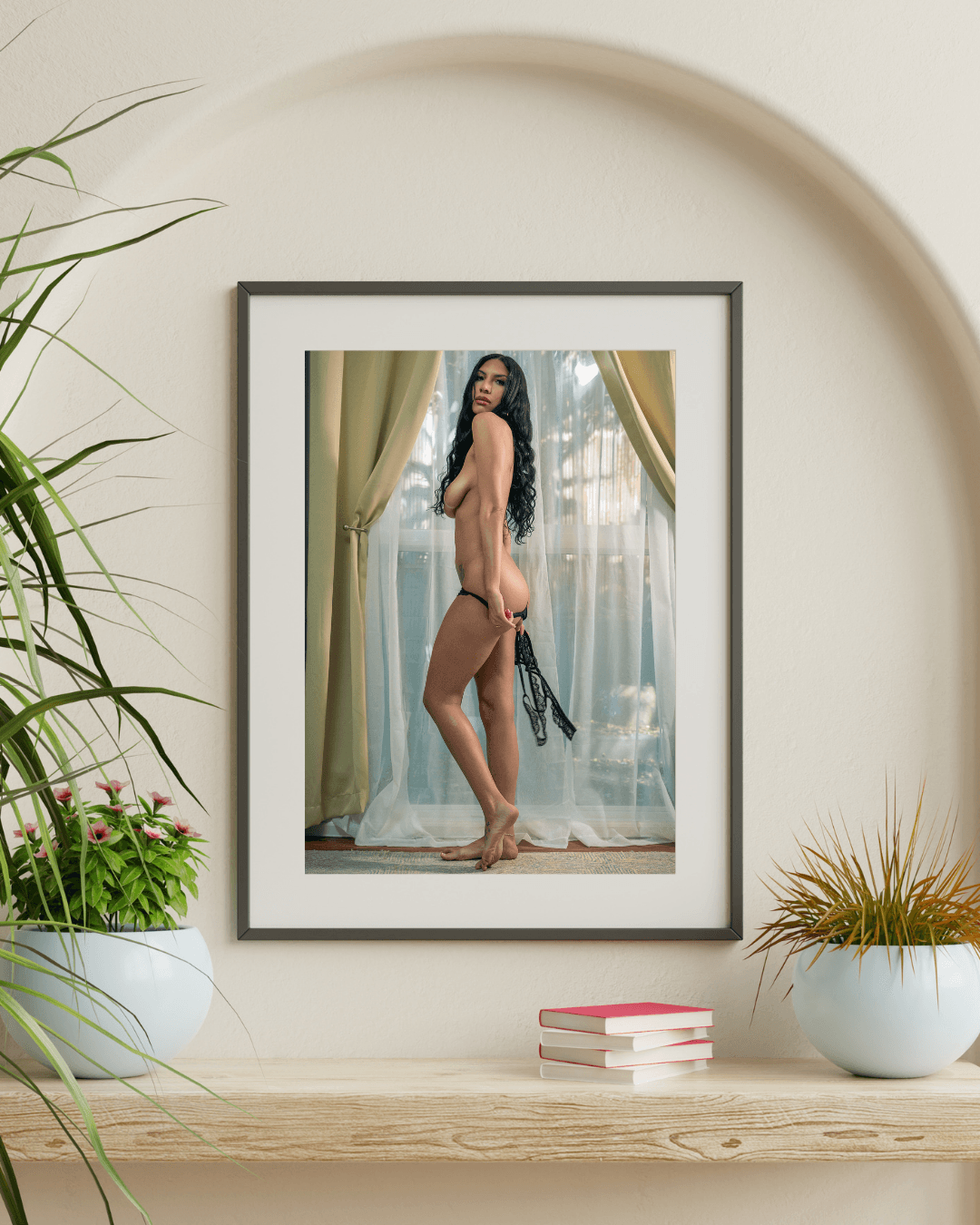 Solbaby fine art nude, gracefully posed in Los Angeles, printed on smooth, matte Hahnemühle Photorag paper for exquisite detail and timeless beauty.