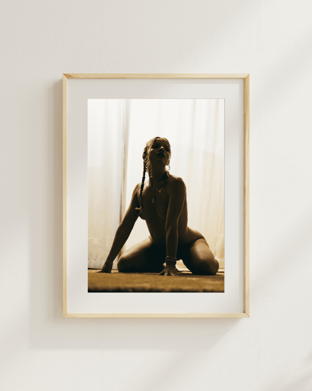 Limited-edition fine art nude yoga print of Amy in Tulum, crafted on smooth-surfaced Hahnemühle Bamboo paper for unmatched warmth and detail.
