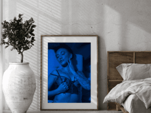 Lee Von Lux Atlanta portrait print in soft blue tones.