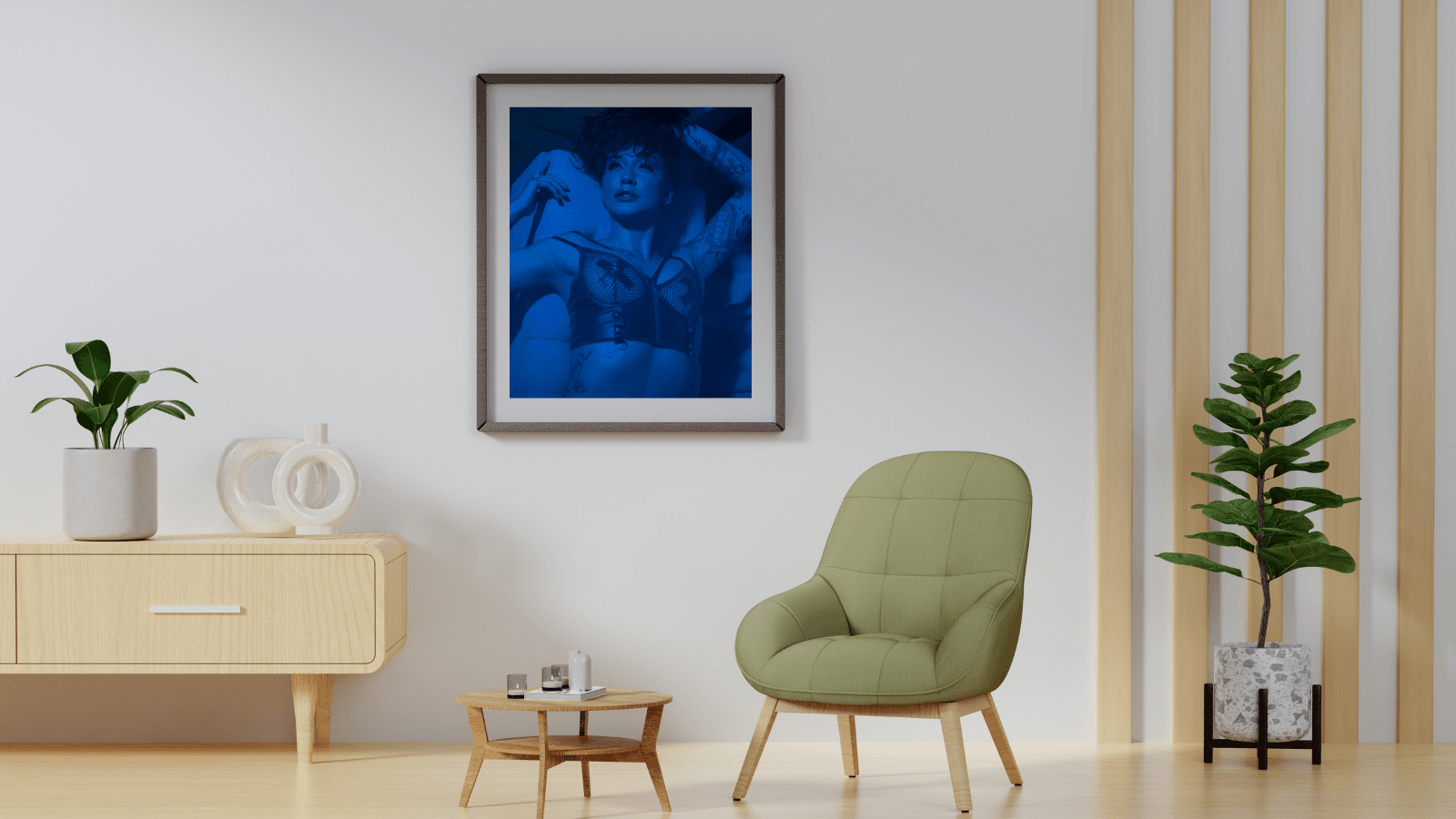 Blue-toned fine art print of Lee Von Lux shot in Atlanta, GA.